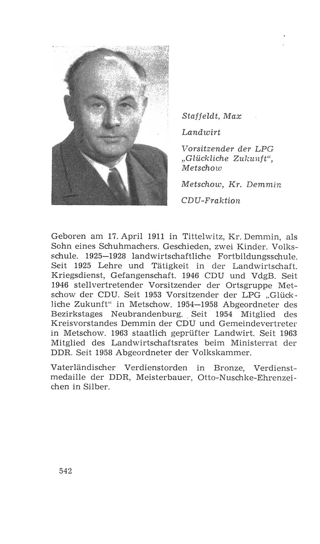Volkskammer (VK) der Deutschen Demokratischen Republik (DDR), 4. Wahlperiode 1963-1967, Seite 542 (VK. DDR 4. WP. 1963-1967, S. 542)