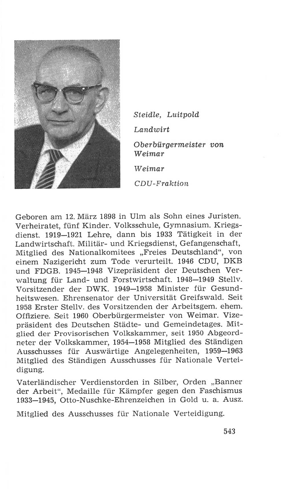 Volkskammer (VK) der Deutschen Demokratischen Republik (DDR), 4. Wahlperiode 1963-1967, Seite 543 (VK. DDR 4. WP. 1963-1967, S. 543)