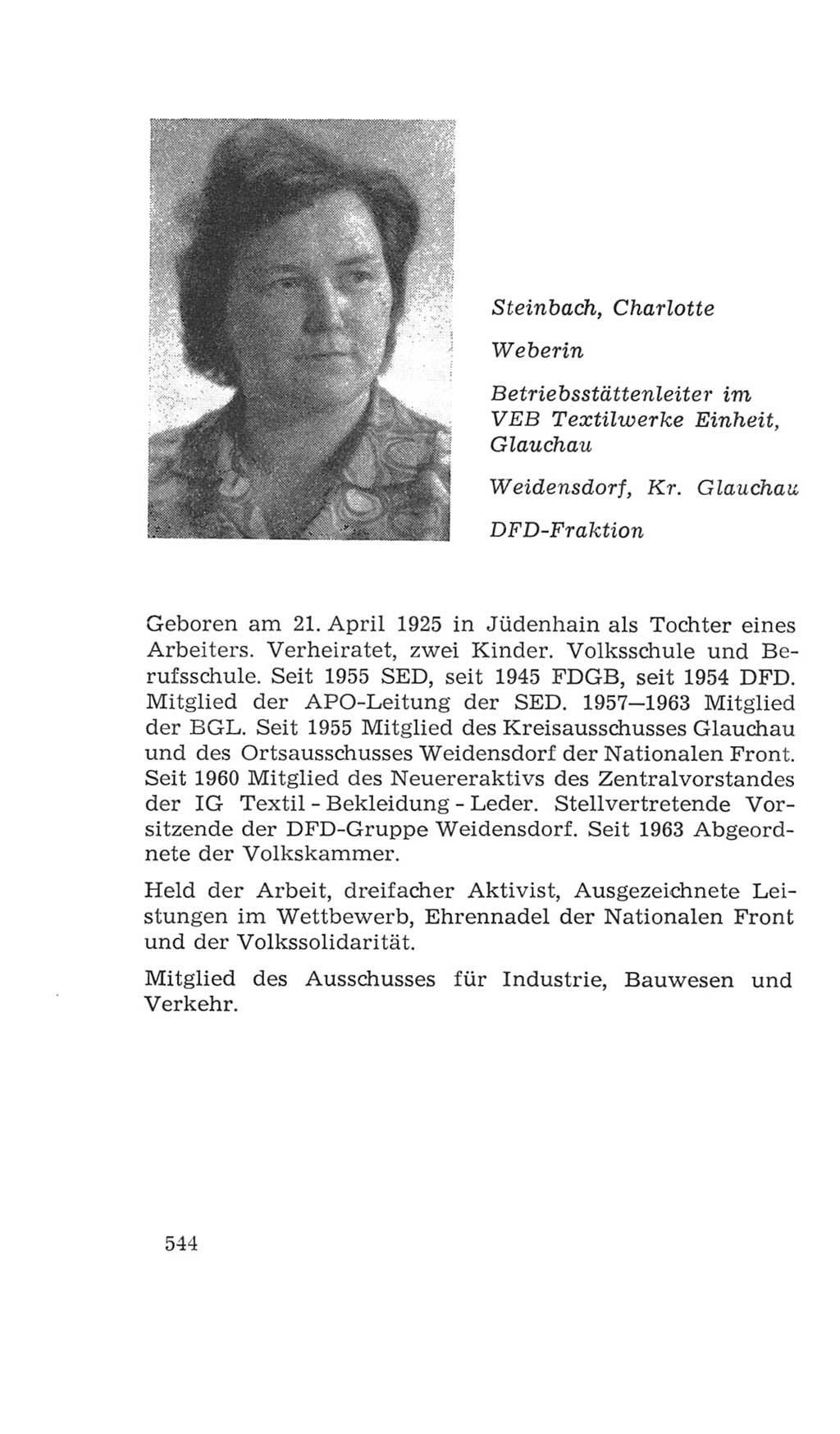 Volkskammer (VK) der Deutschen Demokratischen Republik (DDR), 4. Wahlperiode 1963-1967, Seite 544 (VK. DDR 4. WP. 1963-1967, S. 544)
