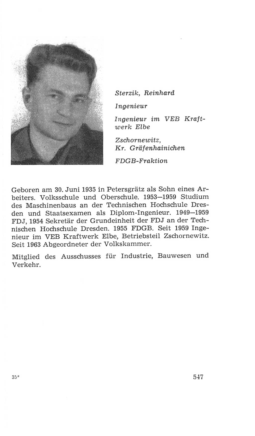 Volkskammer (VK) der Deutschen Demokratischen Republik (DDR), 4. Wahlperiode 1963-1967, Seite 547 (VK. DDR 4. WP. 1963-1967, S. 547)