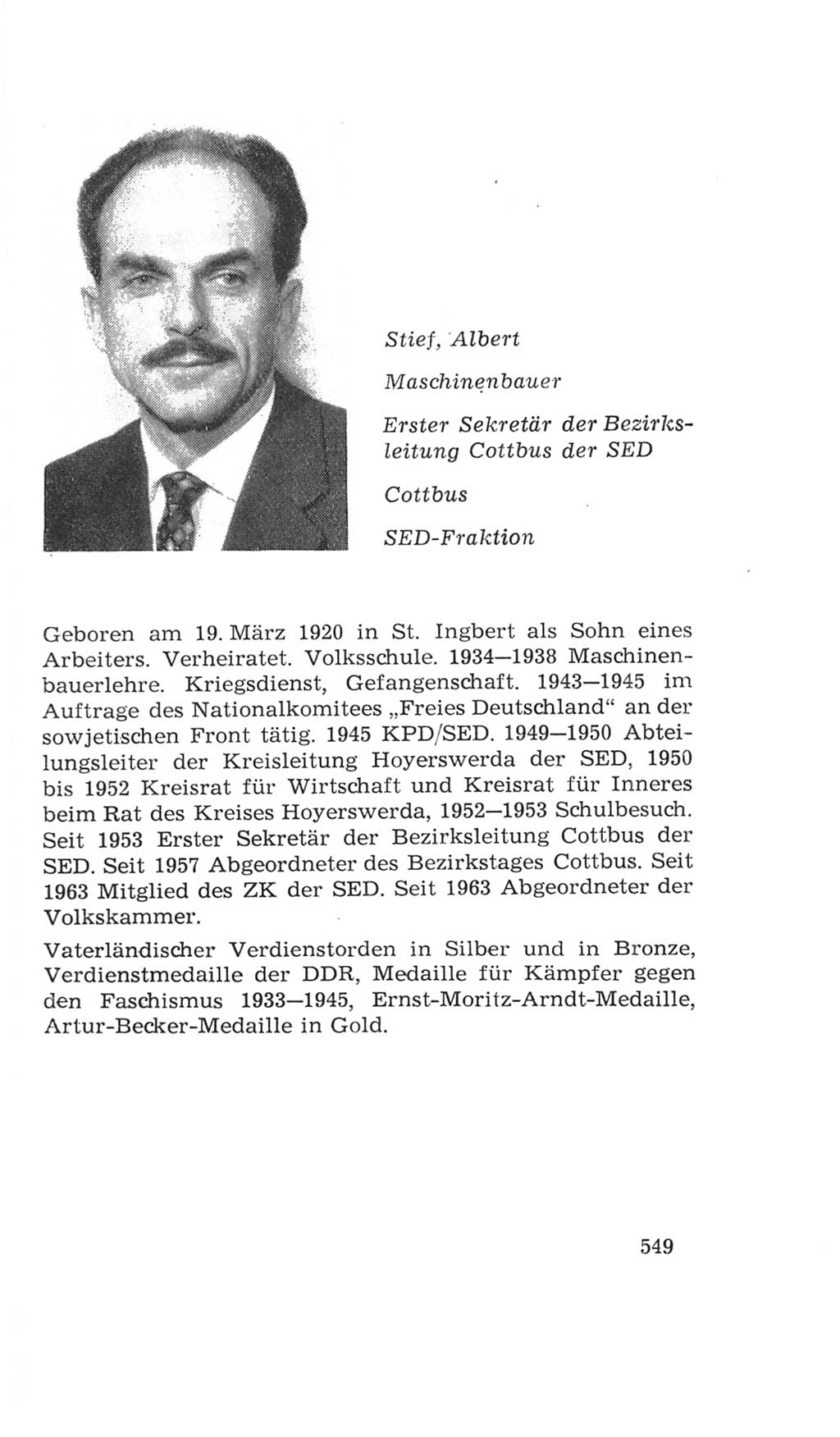 Volkskammer (VK) der Deutschen Demokratischen Republik (DDR), 4. Wahlperiode 1963-1967, Seite 549 (VK. DDR 4. WP. 1963-1967, S. 549)