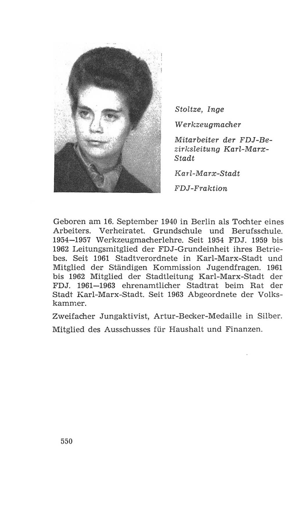 Volkskammer (VK) der Deutschen Demokratischen Republik (DDR), 4. Wahlperiode 1963-1967, Seite 550 (VK. DDR 4. WP. 1963-1967, S. 550)