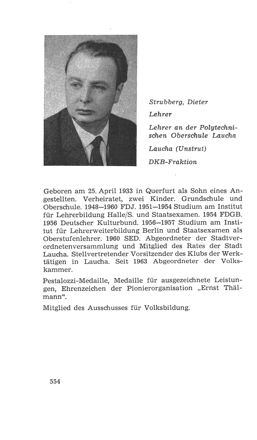 Volkskammer (VK) der Deutschen Demokratischen Republik (DDR), 4. Wahlperiode 1963-1967, Seite 554 (VK. DDR 4. WP. 1963-1967, S. 554)