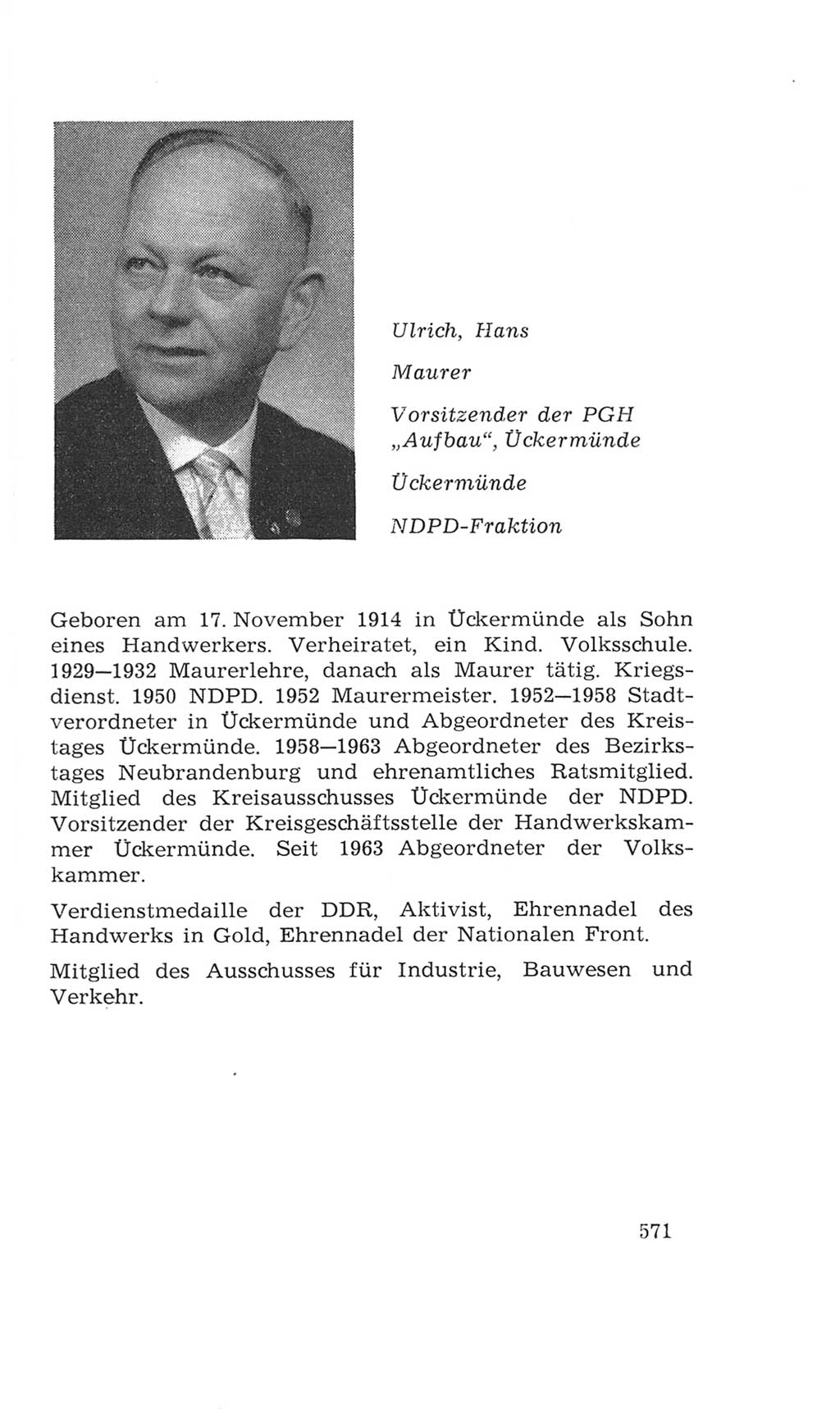 Volkskammer (VK) der Deutschen Demokratischen Republik (DDR), 4. Wahlperiode 1963-1967, Seite 571 (VK. DDR 4. WP. 1963-1967, S. 571)
