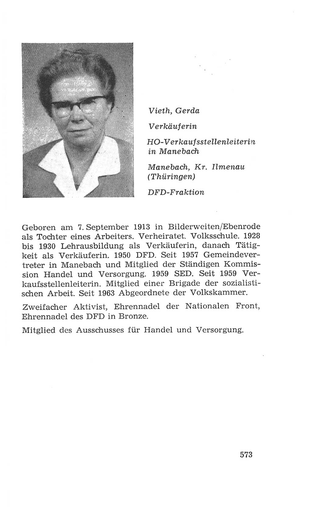 Volkskammer (VK) der Deutschen Demokratischen Republik (DDR), 4. Wahlperiode 1963-1967, Seite 573 (VK. DDR 4. WP. 1963-1967, S. 573)