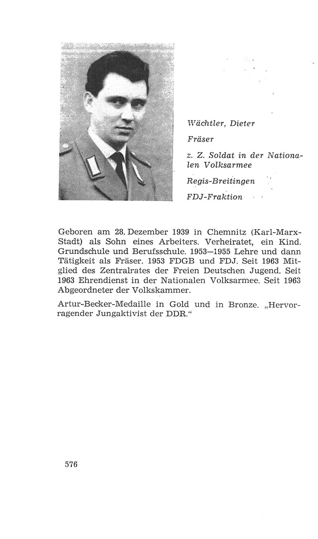Volkskammer (VK) der Deutschen Demokratischen Republik (DDR), 4. Wahlperiode 1963-1967, Seite 576 (VK. DDR 4. WP. 1963-1967, S. 576)