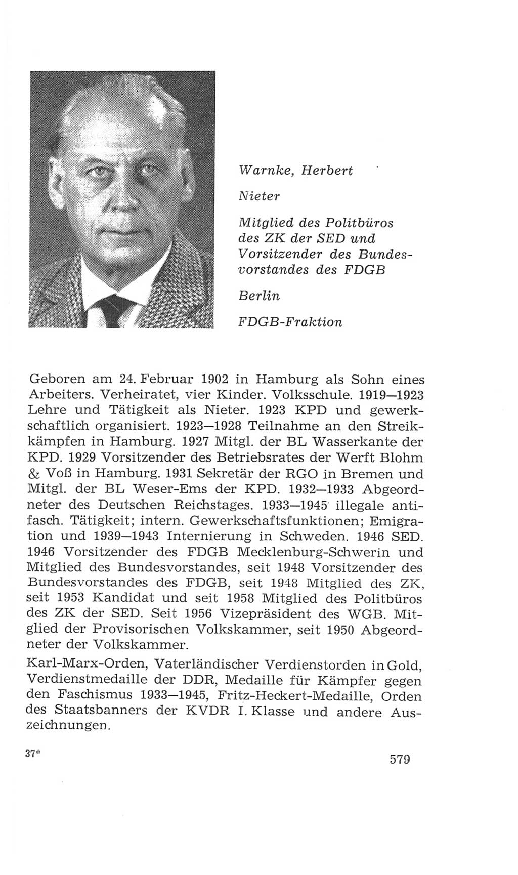 Volkskammer (VK) der Deutschen Demokratischen Republik (DDR), 4. Wahlperiode 1963-1967, Seite 579 (VK. DDR 4. WP. 1963-1967, S. 579)