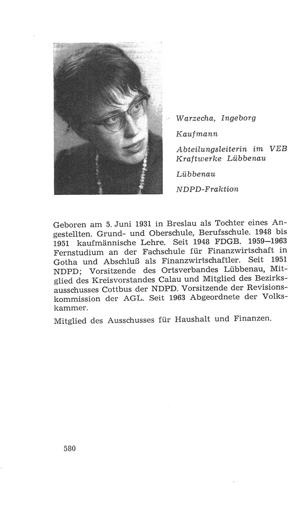 Volkskammer (VK) der Deutschen Demokratischen Republik (DDR), 4. Wahlperiode 1963-1967, Seite 580 (VK. DDR 4. WP. 1963-1967, S. 580)