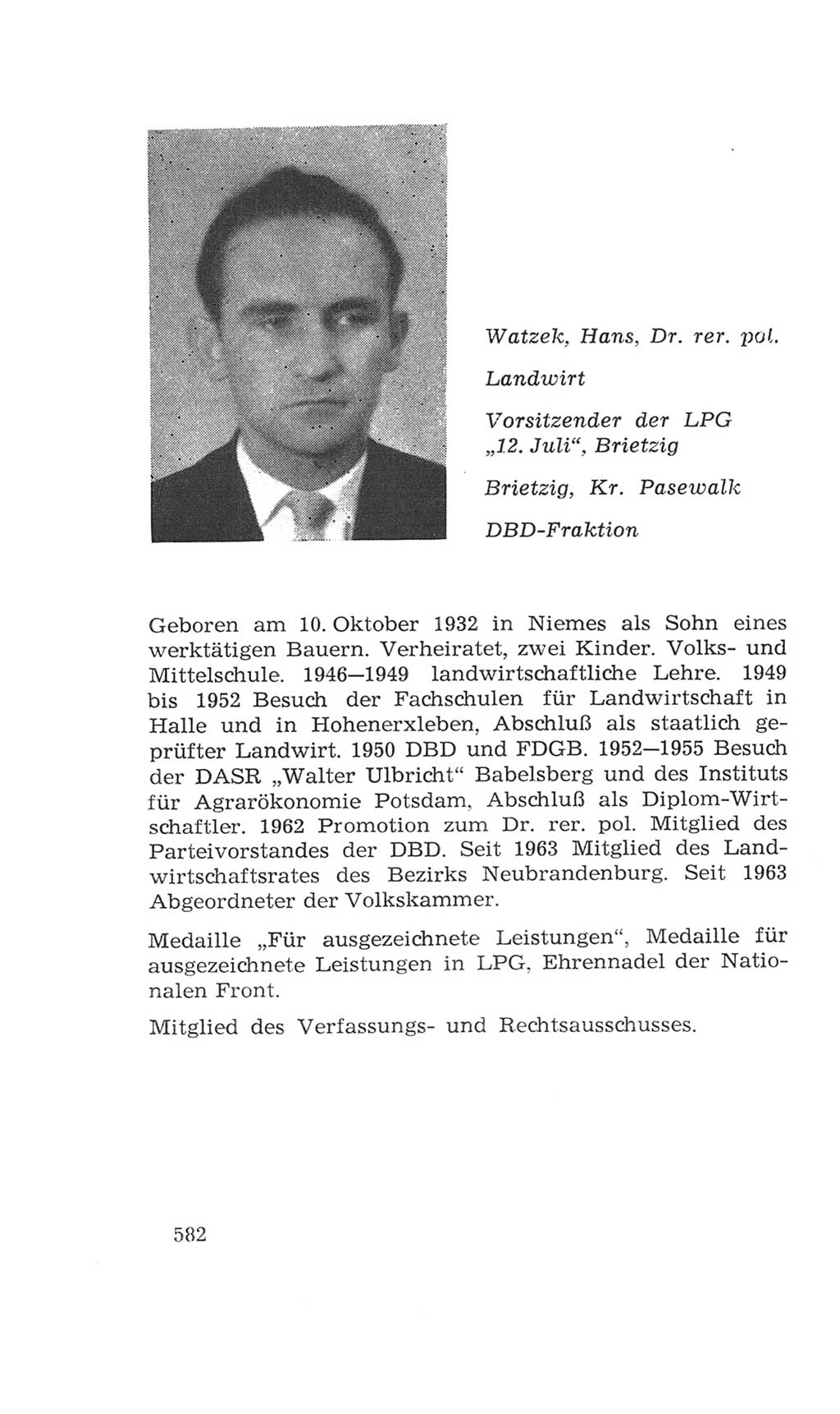 Volkskammer (VK) der Deutschen Demokratischen Republik (DDR), 4. Wahlperiode 1963-1967, Seite 582 (VK. DDR 4. WP. 1963-1967, S. 582)