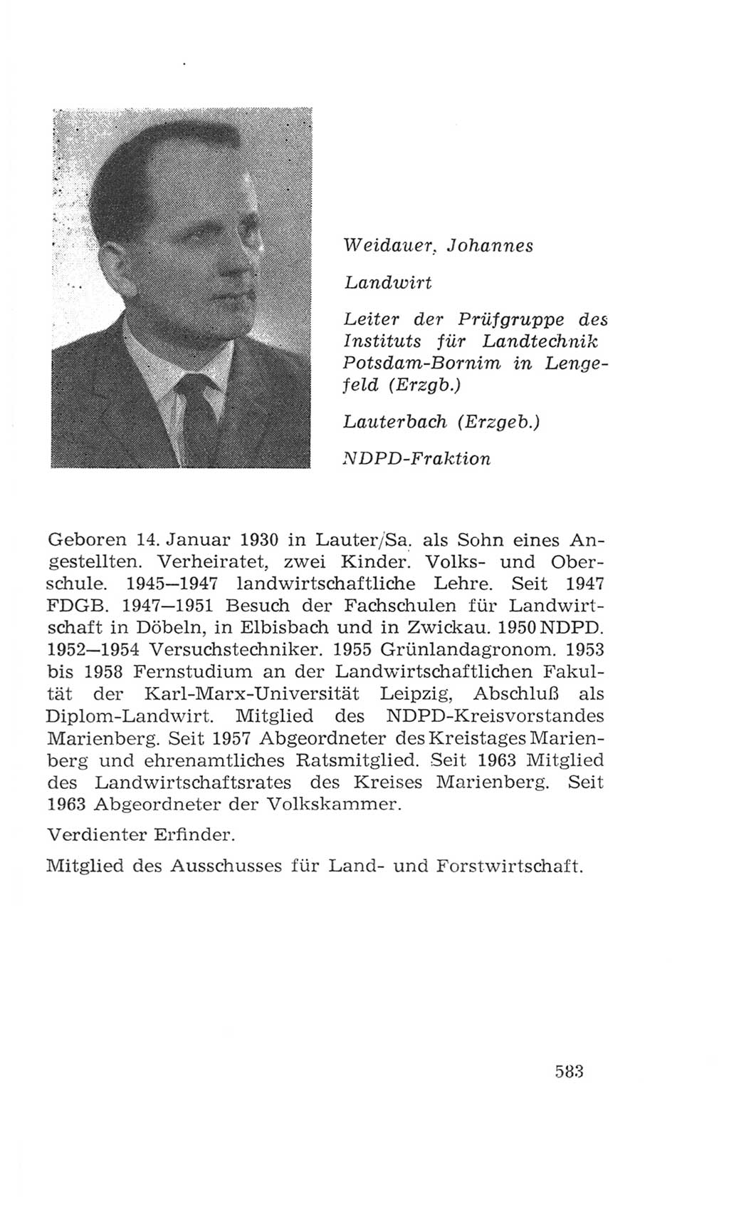 Volkskammer (VK) der Deutschen Demokratischen Republik (DDR), 4. Wahlperiode 1963-1967, Seite 583 (VK. DDR 4. WP. 1963-1967, S. 583)
