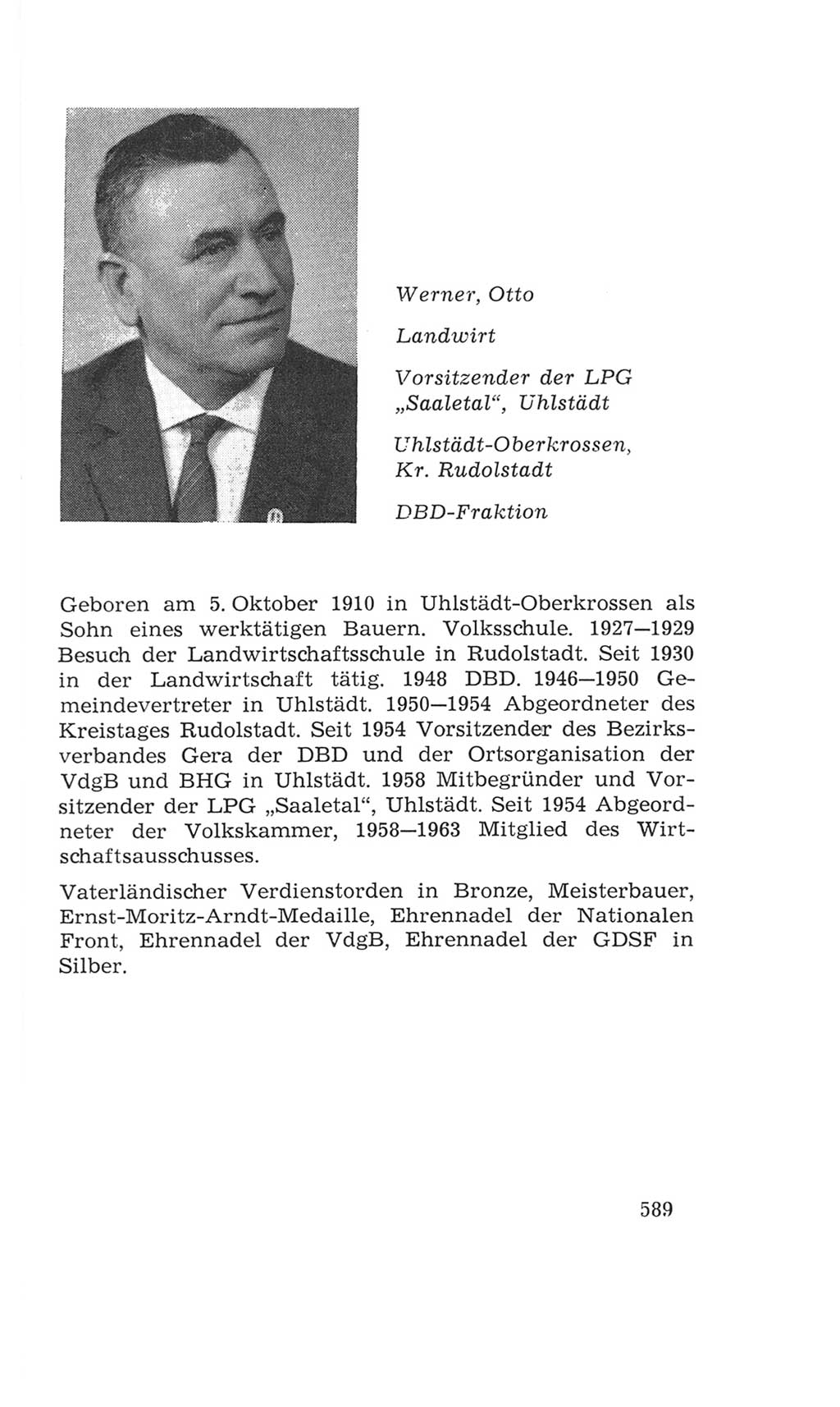 Volkskammer (VK) der Deutschen Demokratischen Republik (DDR), 4. Wahlperiode 1963-1967, Seite 589 (VK. DDR 4. WP. 1963-1967, S. 589)