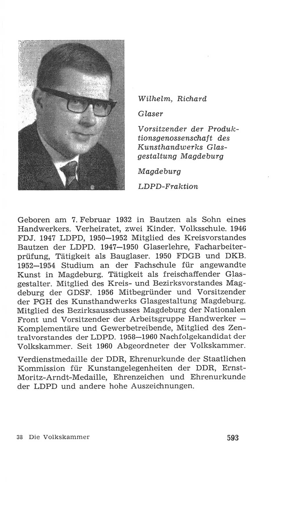 Volkskammer (VK) der Deutschen Demokratischen Republik (DDR), 4. Wahlperiode 1963-1967, Seite 593 (VK. DDR 4. WP. 1963-1967, S. 593)