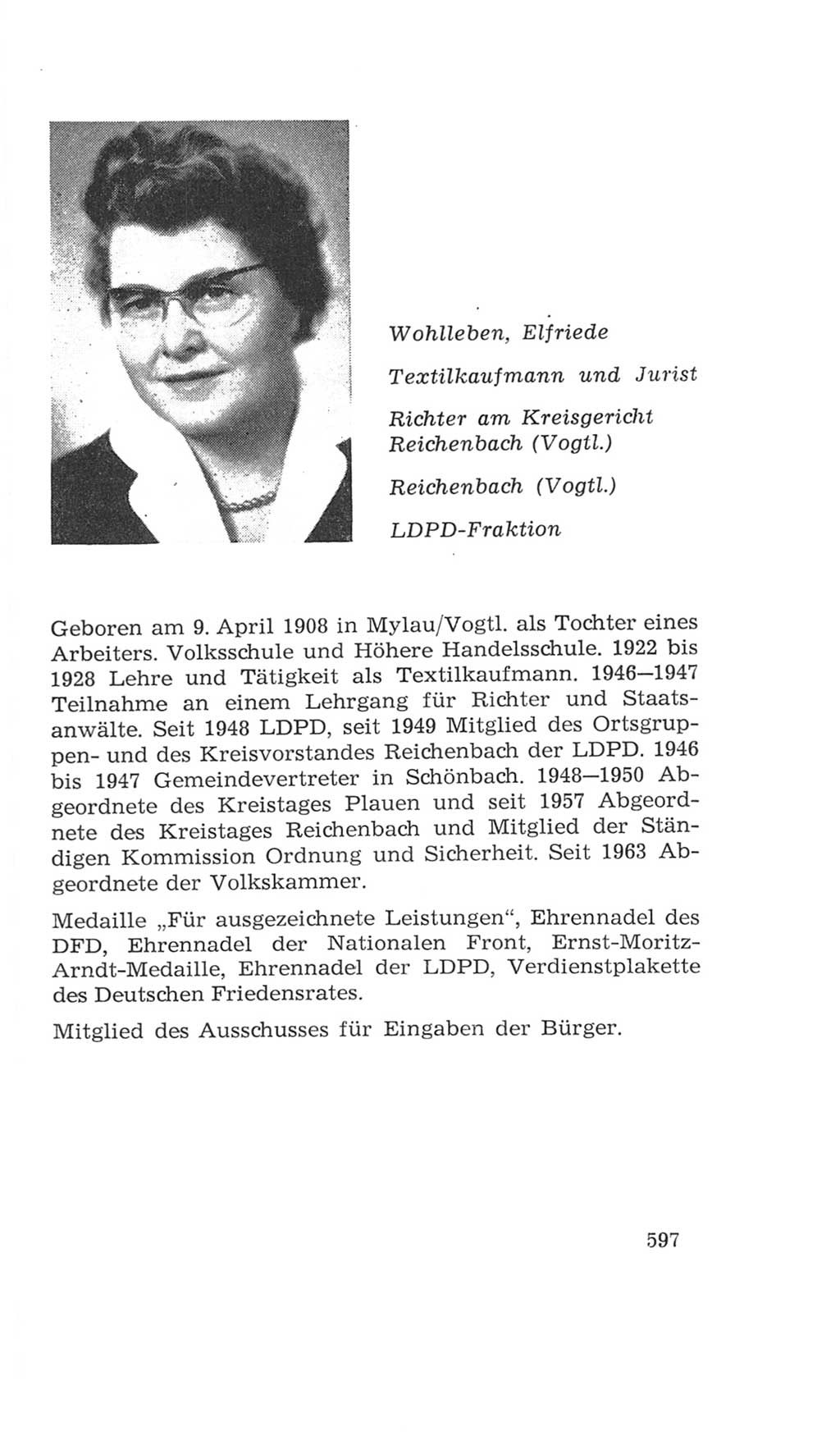 Volkskammer (VK) der Deutschen Demokratischen Republik (DDR), 4. Wahlperiode 1963-1967, Seite 597 (VK. DDR 4. WP. 1963-1967, S. 597)
