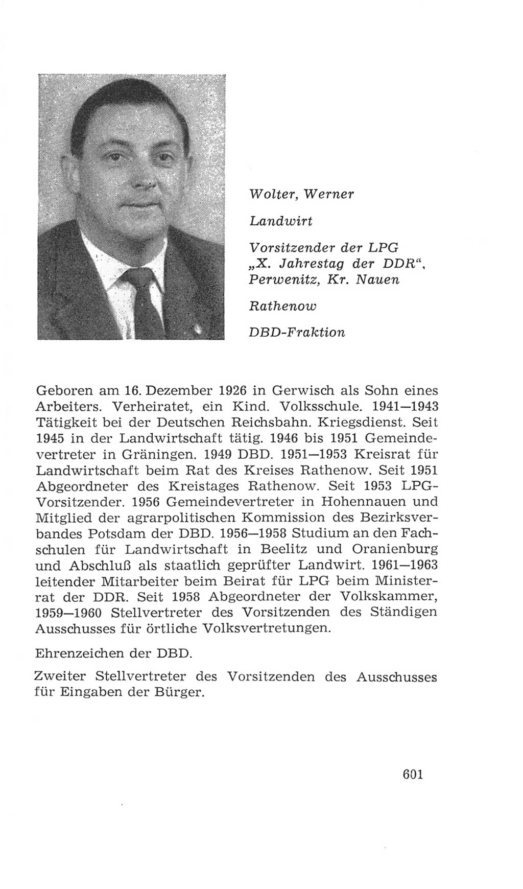 Volkskammer (VK) der Deutschen Demokratischen Republik (DDR), 4. Wahlperiode 1963-1967, Seite 601 (VK. DDR 4. WP. 1963-1967, S. 601)