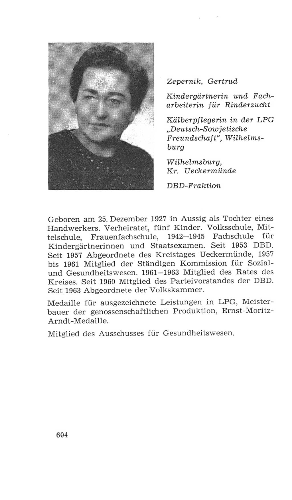 Volkskammer (VK) der Deutschen Demokratischen Republik (DDR), 4. Wahlperiode 1963-1967, Seite 604 (VK. DDR 4. WP. 1963-1967, S. 604)