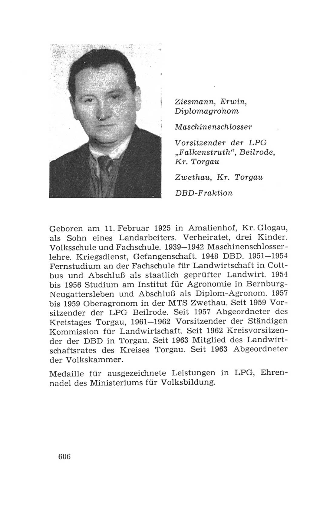 Volkskammer (VK) der Deutschen Demokratischen Republik (DDR), 4. Wahlperiode 1963-1967, Seite 606 (VK. DDR 4. WP. 1963-1967, S. 606)