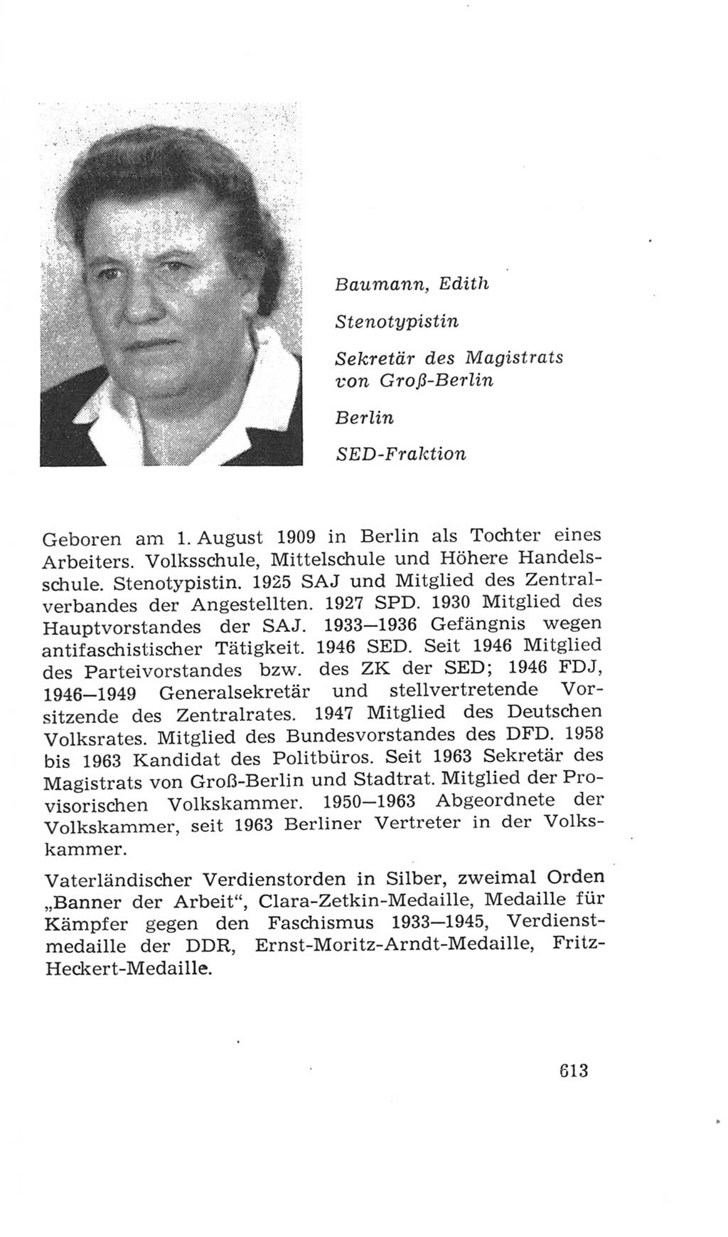 Volkskammer (VK) der Deutschen Demokratischen Republik (DDR), 4. Wahlperiode 1963-1967, Seite 613 (VK. DDR 4. WP. 1963-1967, S. 613)