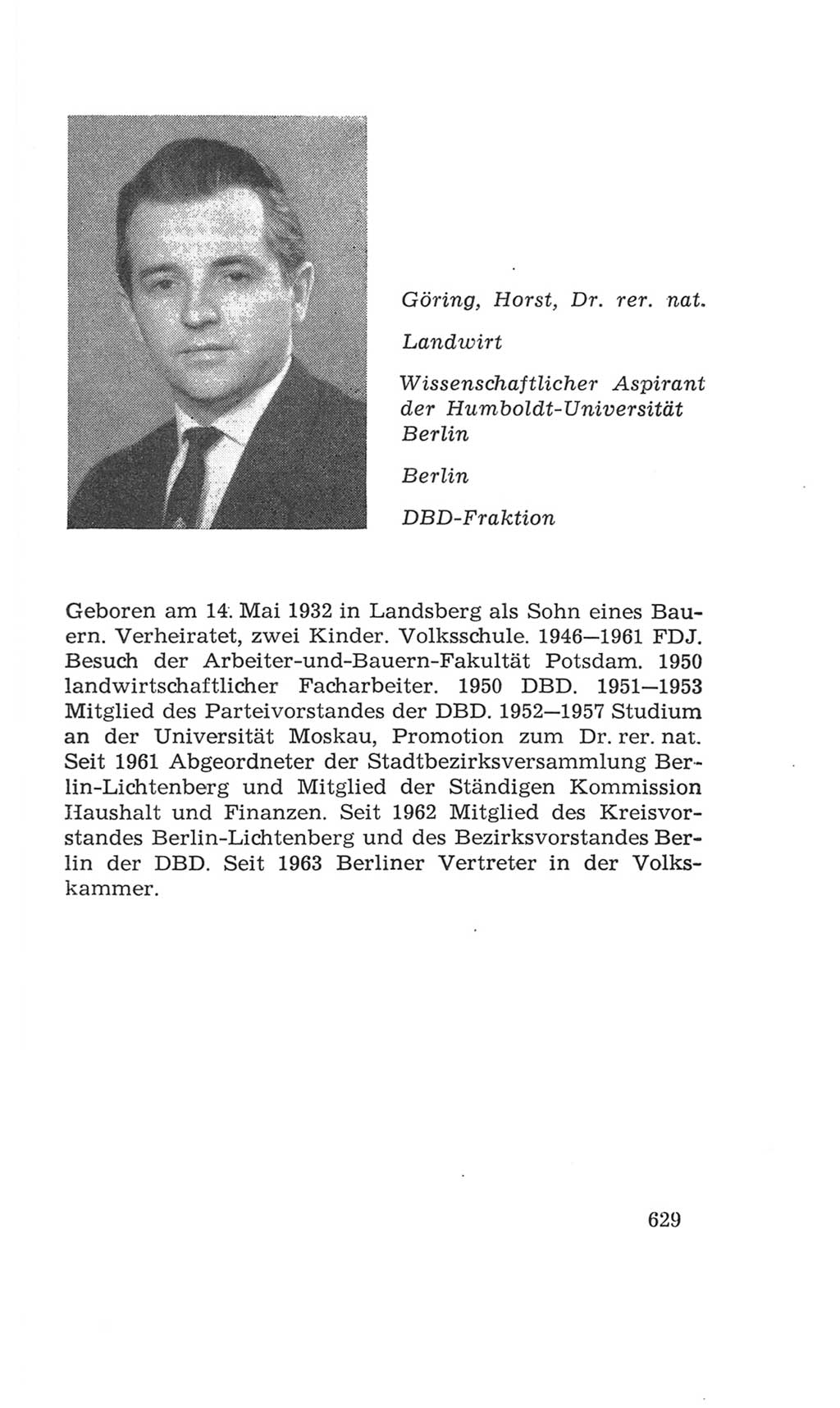 Volkskammer (VK) der Deutschen Demokratischen Republik (DDR), 4. Wahlperiode 1963-1967, Seite 629 (VK. DDR 4. WP. 1963-1967, S. 629)