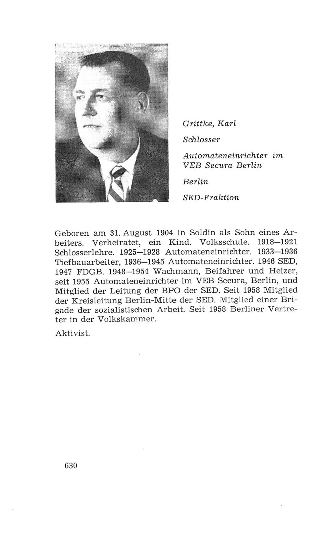 Volkskammer (VK) der Deutschen Demokratischen Republik (DDR), 4. Wahlperiode 1963-1967, Seite 630 (VK. DDR 4. WP. 1963-1967, S. 630)