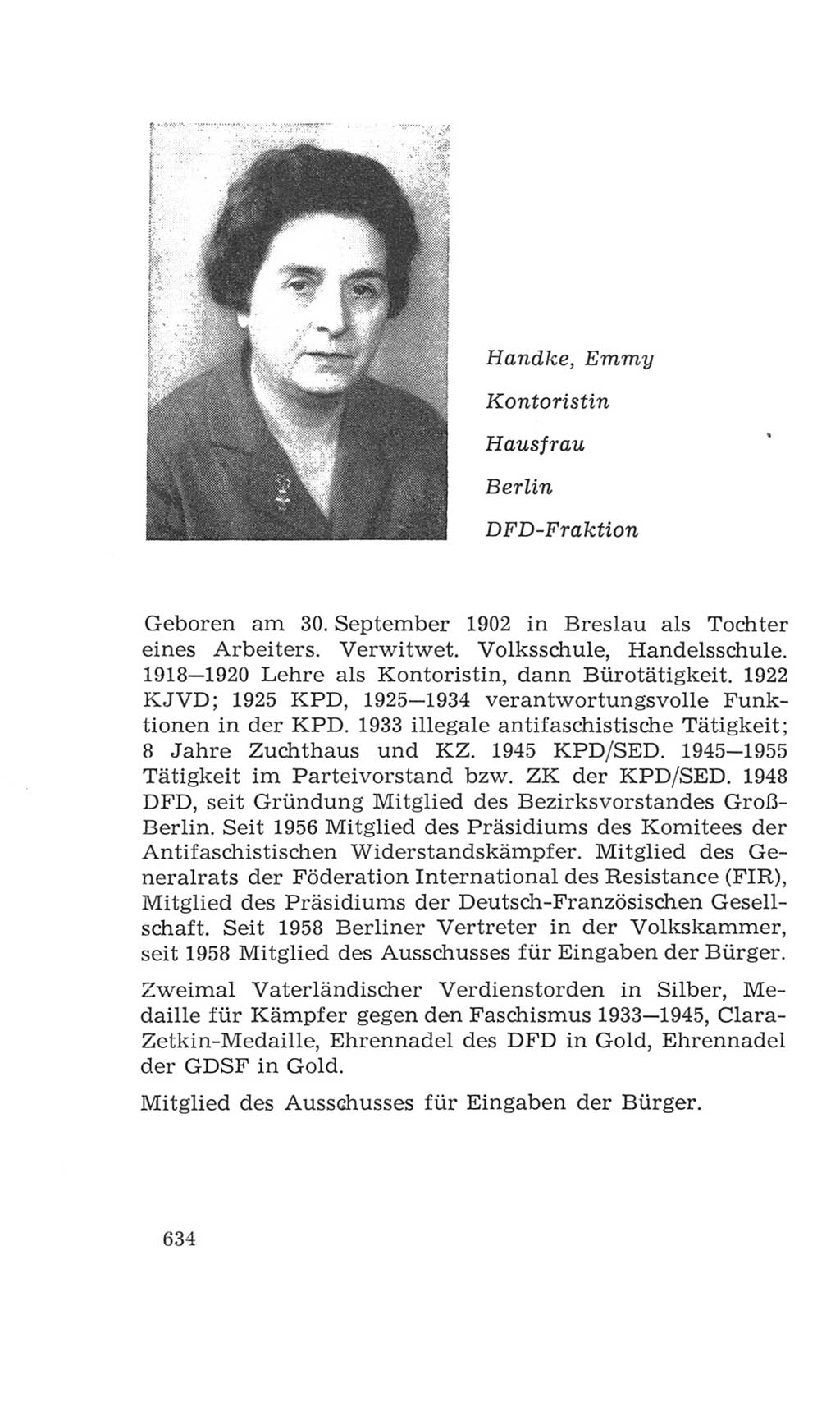 Volkskammer (VK) der Deutschen Demokratischen Republik (DDR), 4. Wahlperiode 1963-1967, Seite 634 (VK. DDR 4. WP. 1963-1967, S. 634)