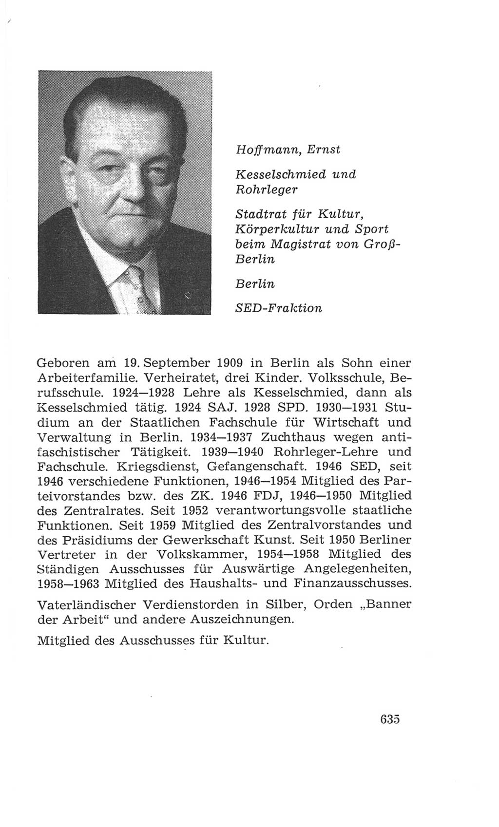 Volkskammer (VK) der Deutschen Demokratischen Republik (DDR), 4. Wahlperiode 1963-1967, Seite 635 (VK. DDR 4. WP. 1963-1967, S. 635)