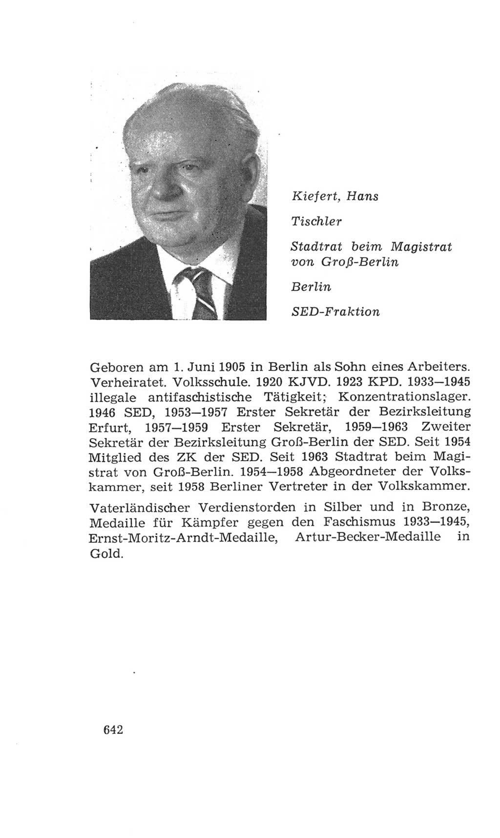 Volkskammer (VK) der Deutschen Demokratischen Republik (DDR), 4. Wahlperiode 1963-1967, Seite 642 (VK. DDR 4. WP. 1963-1967, S. 642)