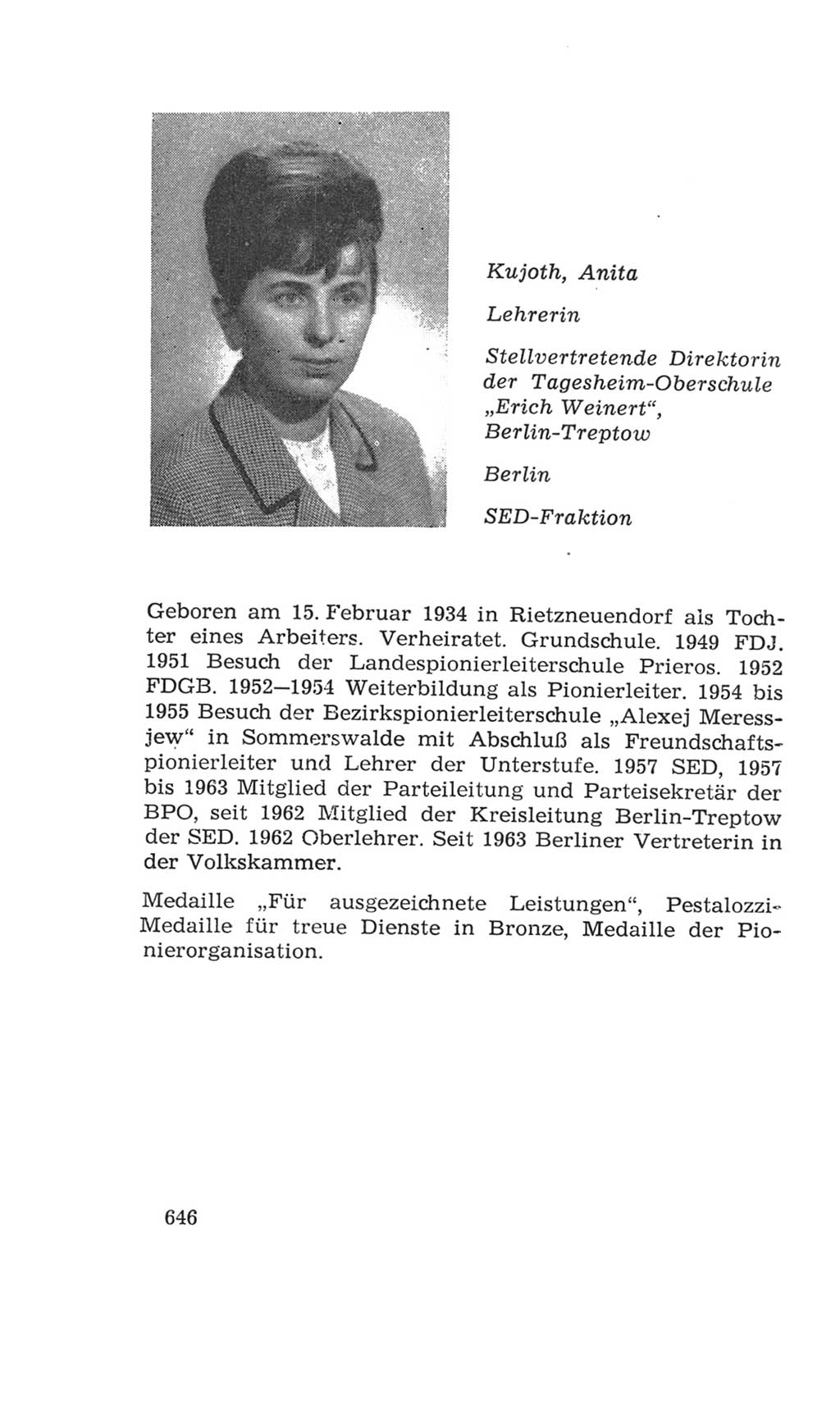 Volkskammer (VK) der Deutschen Demokratischen Republik (DDR), 4. Wahlperiode 1963-1967, Seite 646 (VK. DDR 4. WP. 1963-1967, S. 646)
