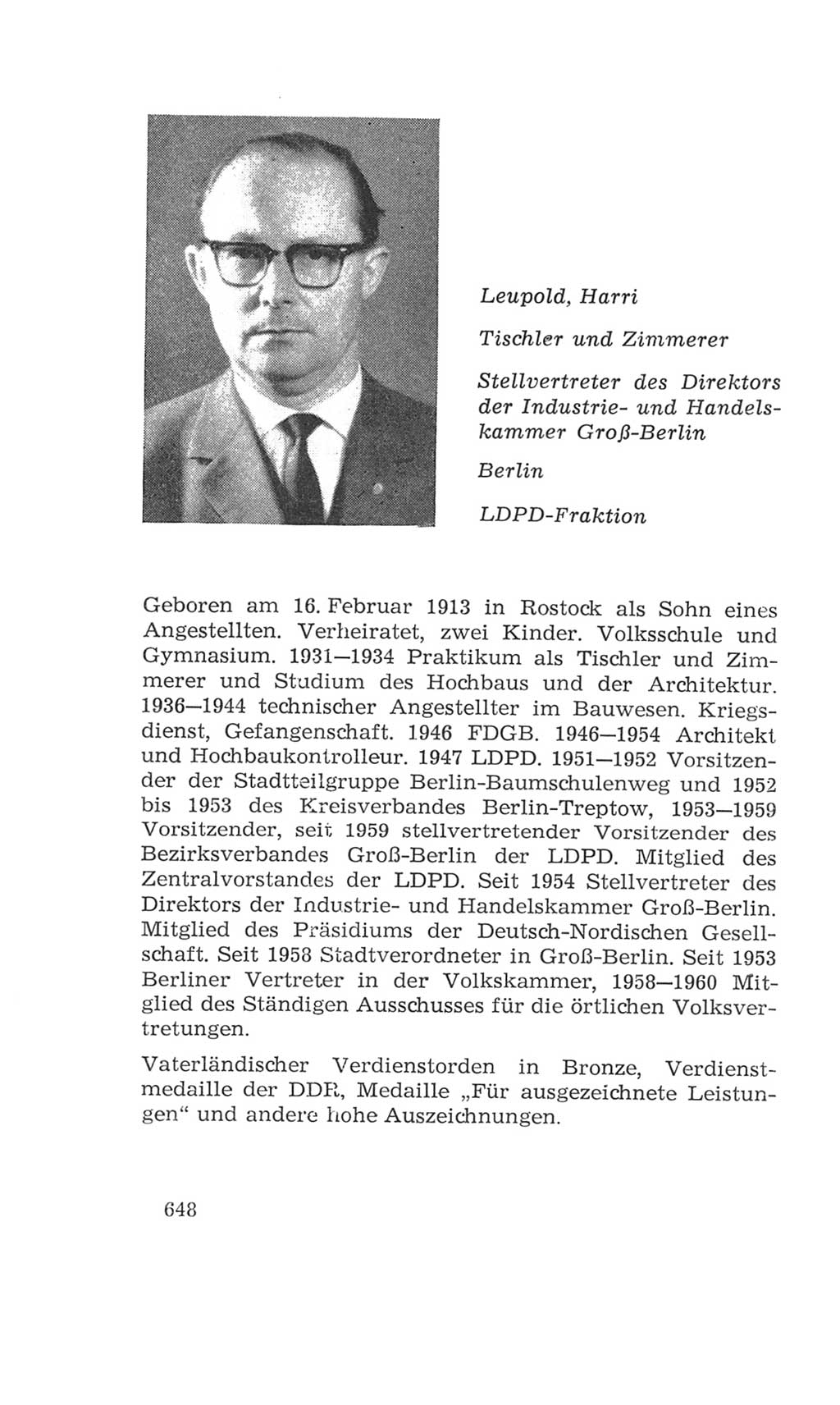 Volkskammer (VK) der Deutschen Demokratischen Republik (DDR), 4. Wahlperiode 1963-1967, Seite 648 (VK. DDR 4. WP. 1963-1967, S. 648)