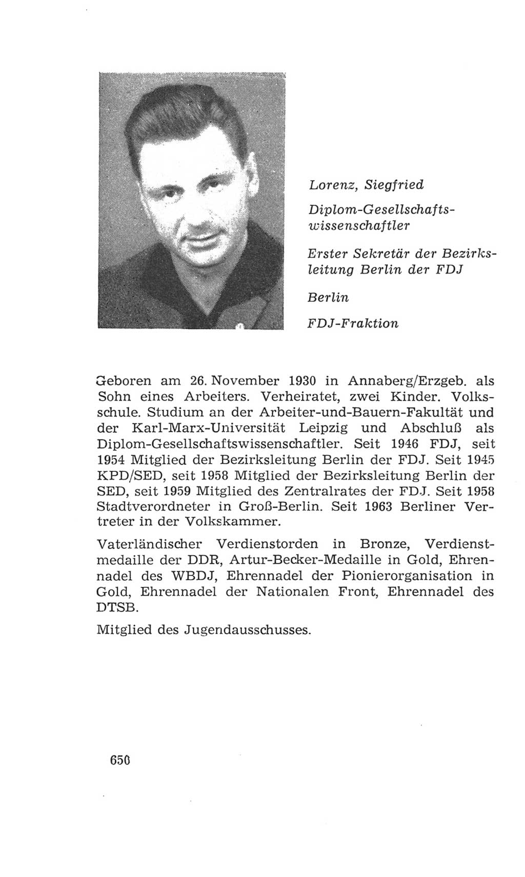 Volkskammer (VK) der Deutschen Demokratischen Republik (DDR), 4. Wahlperiode 1963-1967, Seite 650 (VK. DDR 4. WP. 1963-1967, S. 650)