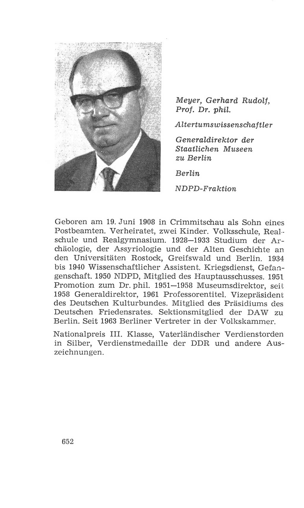 Volkskammer (VK) der Deutschen Demokratischen Republik (DDR), 4. Wahlperiode 1963-1967, Seite 652 (VK. DDR 4. WP. 1963-1967, S. 652)