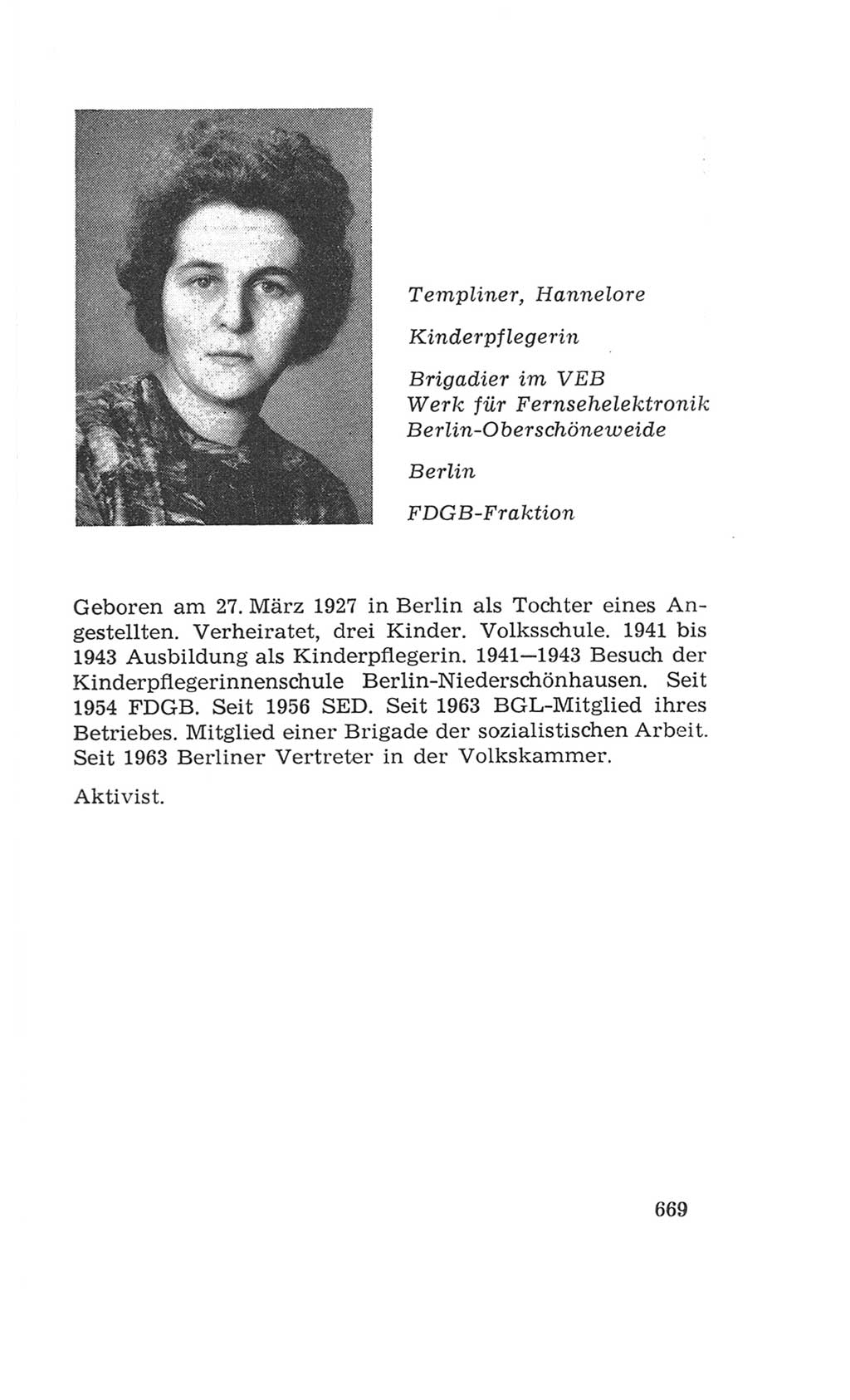 Volkskammer (VK) der Deutschen Demokratischen Republik (DDR), 4. Wahlperiode 1963-1967, Seite 669 (VK. DDR 4. WP. 1963-1967, S. 669)