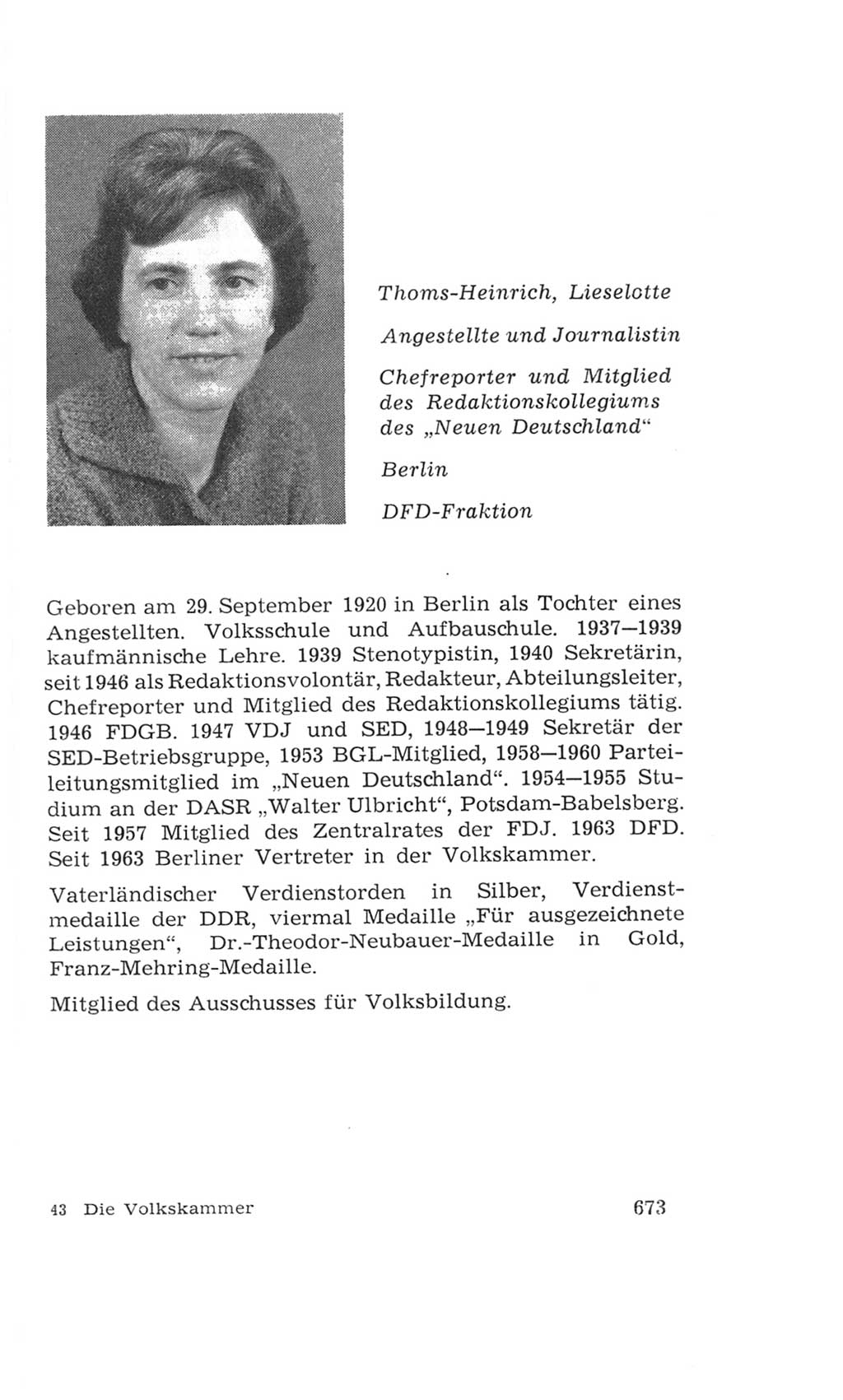 Volkskammer (VK) der Deutschen Demokratischen Republik (DDR), 4. Wahlperiode 1963-1967, Seite 673 (VK. DDR 4. WP. 1963-1967, S. 673)