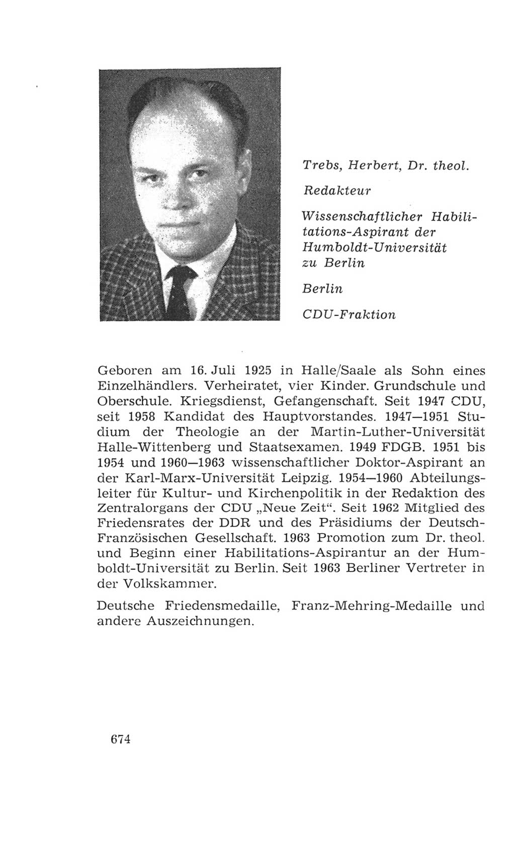 Volkskammer (VK) der Deutschen Demokratischen Republik (DDR), 4. Wahlperiode 1963-1967, Seite 674 (VK. DDR 4. WP. 1963-1967, S. 674)