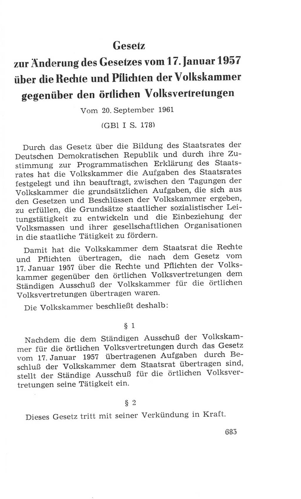 Volkskammer (VK) der Deutschen Demokratischen Republik (DDR), 4. Wahlperiode 1963-1967, Seite 685 (VK. DDR 4. WP. 1963-1967, S. 685)