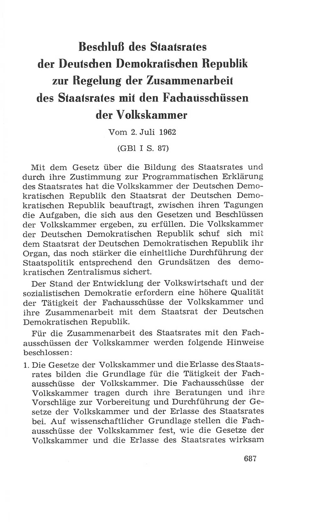 Volkskammer (VK) der Deutschen Demokratischen Republik (DDR), 4. Wahlperiode 1963-1967, Seite 687 (VK. DDR 4. WP. 1963-1967, S. 687)