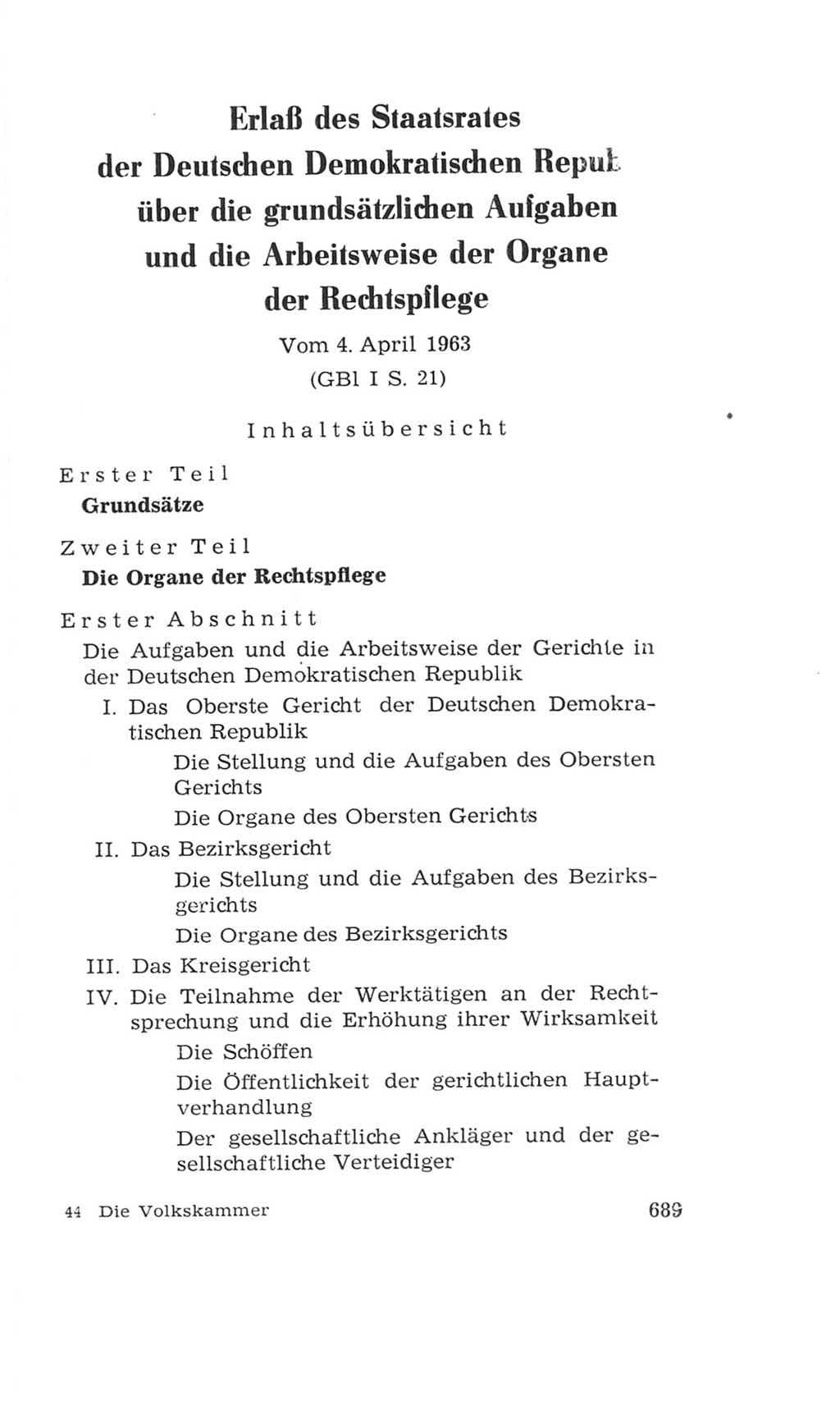 Volkskammer (VK) der Deutschen Demokratischen Republik (DDR), 4. Wahlperiode 1963-1967, Seite 689 (VK. DDR 4. WP. 1963-1967, S. 689)