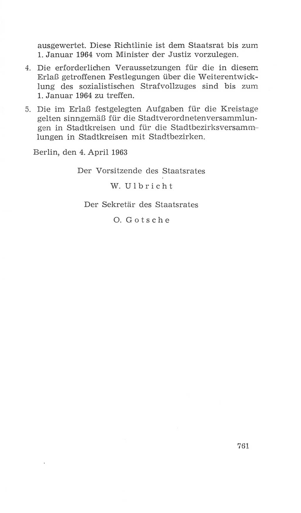 Volkskammer (VK) der Deutschen Demokratischen Republik (DDR), 4. Wahlperiode 1963-1967, Seite 761 (VK. DDR 4. WP. 1963-1967, S. 761)