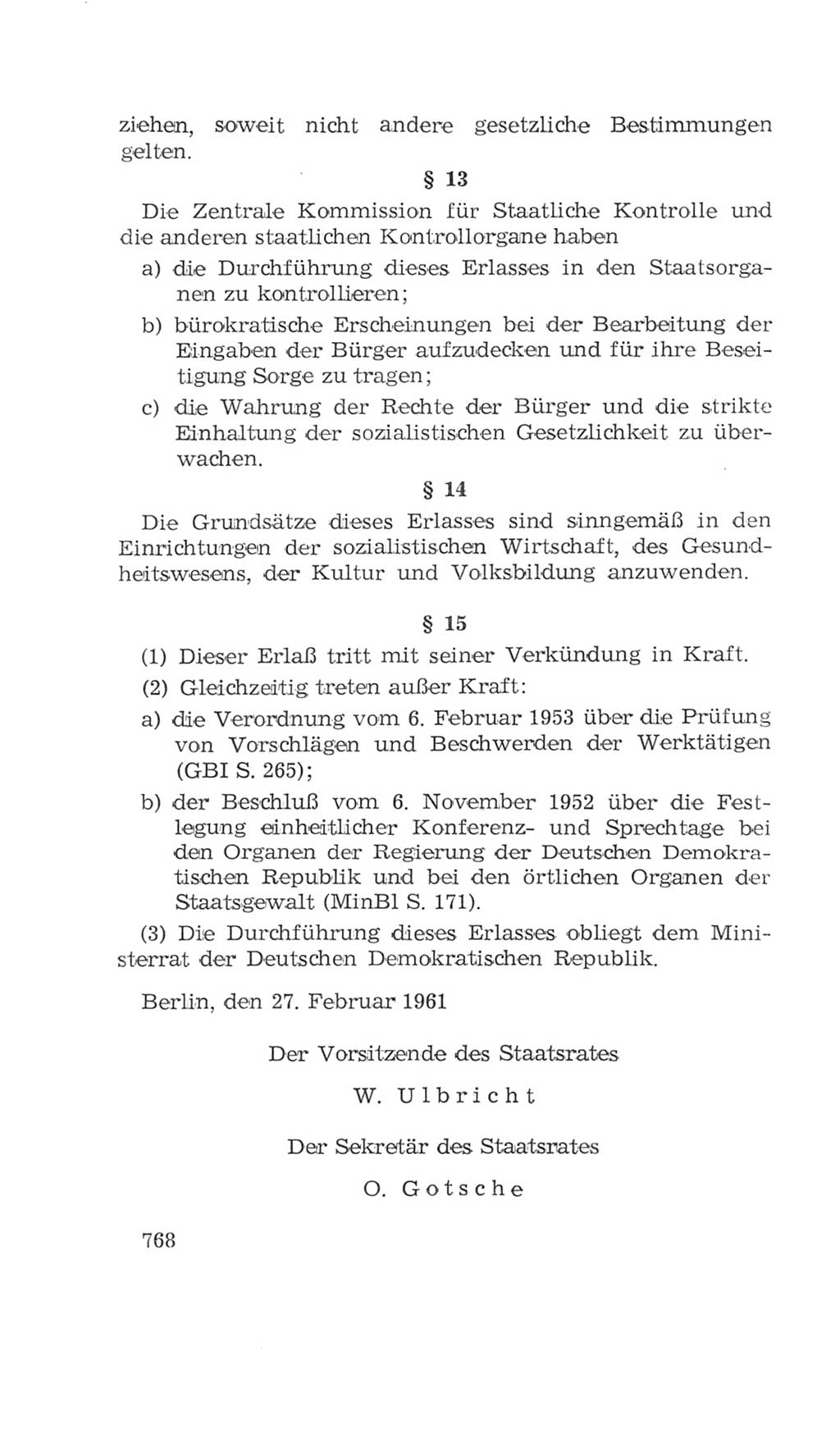 Volkskammer (VK) der Deutschen Demokratischen Republik (DDR), 4. Wahlperiode 1963-1967, Seite 768 (VK. DDR 4. WP. 1963-1967, S. 768)