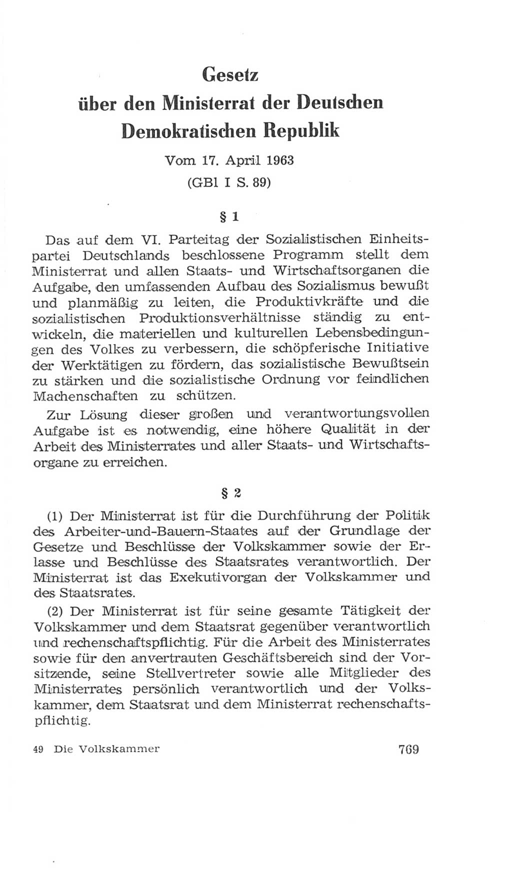 Volkskammer (VK) der Deutschen Demokratischen Republik (DDR), 4. Wahlperiode 1963-1967, Seite 769 (VK. DDR 4. WP. 1963-1967, S. 769)