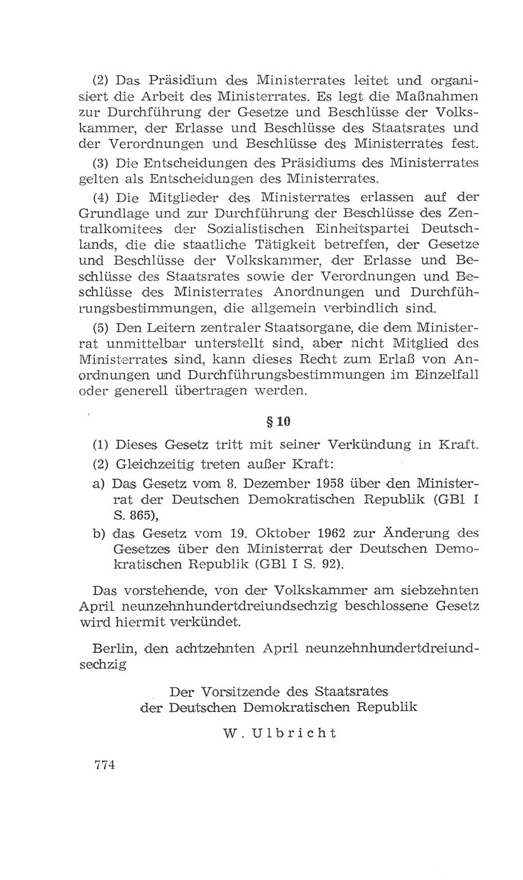 Volkskammer (VK) der Deutschen Demokratischen Republik (DDR), 4. Wahlperiode 1963-1967, Seite 774 (VK. DDR 4. WP. 1963-1967, S. 774)