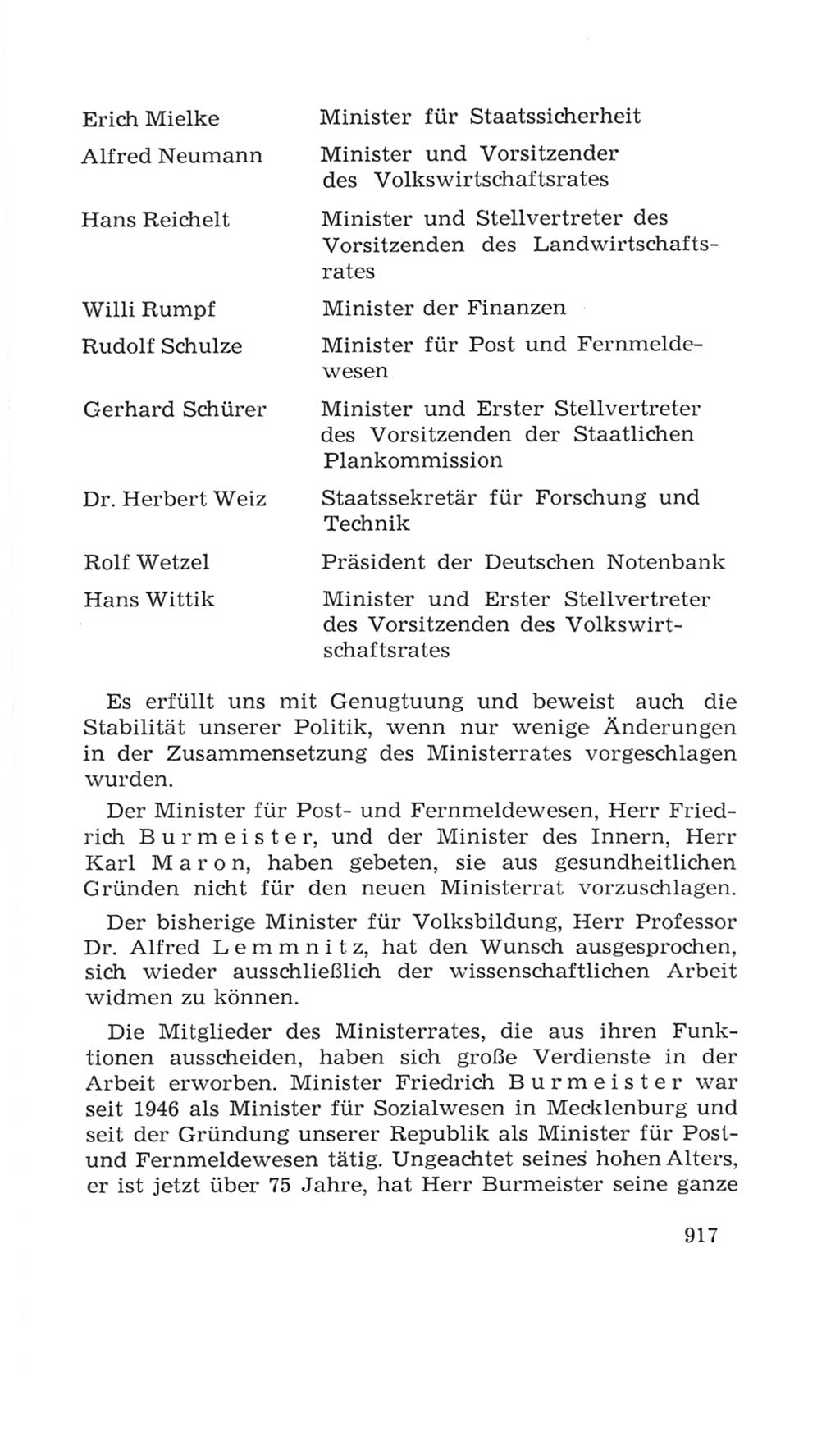Volkskammer (VK) der Deutschen Demokratischen Republik (DDR), 4. Wahlperiode 1963-1967, Seite 917 (VK. DDR 4. WP. 1963-1967, S. 917)