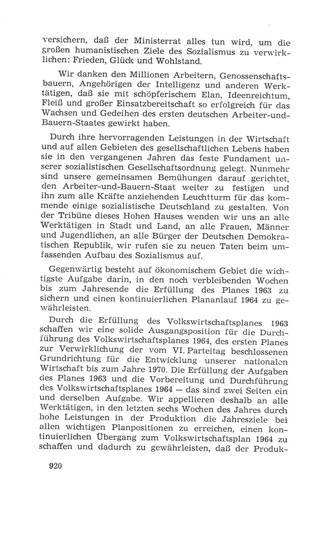 Volkskammer (VK) der Deutschen Demokratischen Republik (DDR), 4. Wahlperiode 1963-1967, Seite 920 (VK. DDR 4. WP. 1963-1967, S. 920)