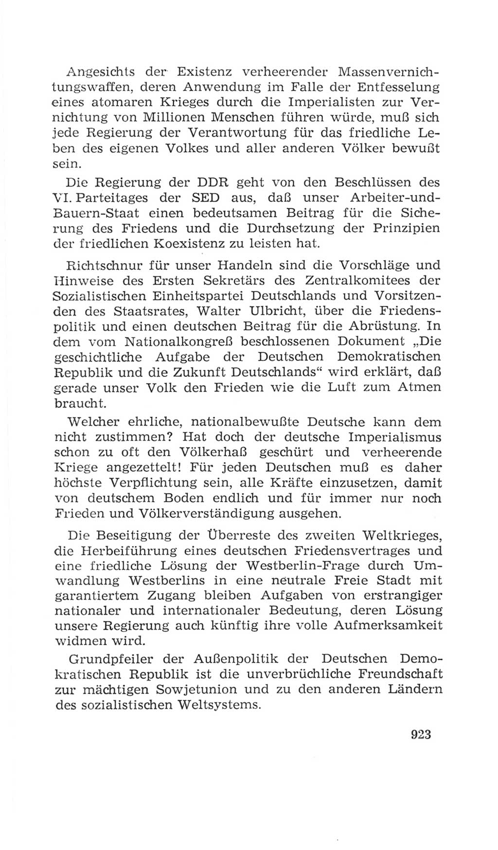 Volkskammer (VK) der Deutschen Demokratischen Republik (DDR), 4. Wahlperiode 1963-1967, Seite 923 (VK. DDR 4. WP. 1963-1967, S. 923)