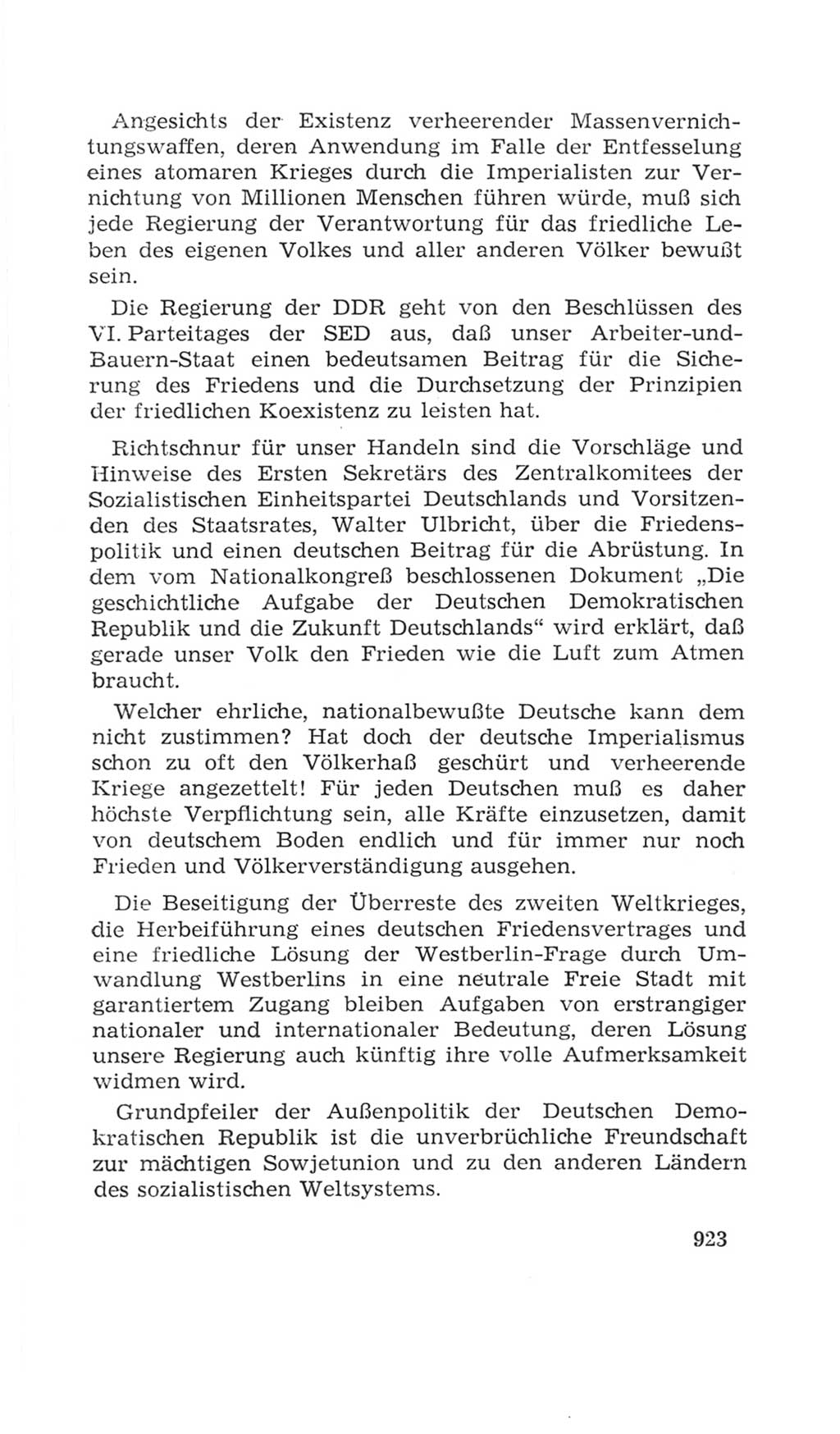 Volkskammer (VK) der Deutschen Demokratischen Republik (DDR), 4. Wahlperiode 1963-1967, Seite 923 (VK. DDR 4. WP. 1963-1967, S. 923)