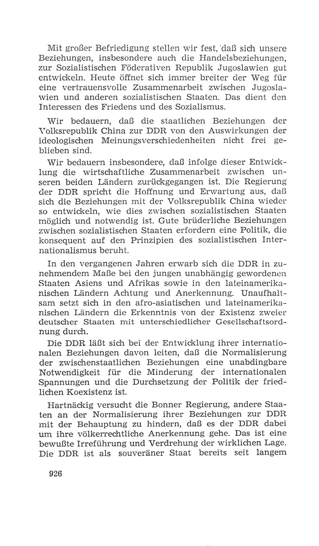 Volkskammer (VK) der Deutschen Demokratischen Republik (DDR), 4. Wahlperiode 1963-1967, Seite 926 (VK. DDR 4. WP. 1963-1967, S. 926)