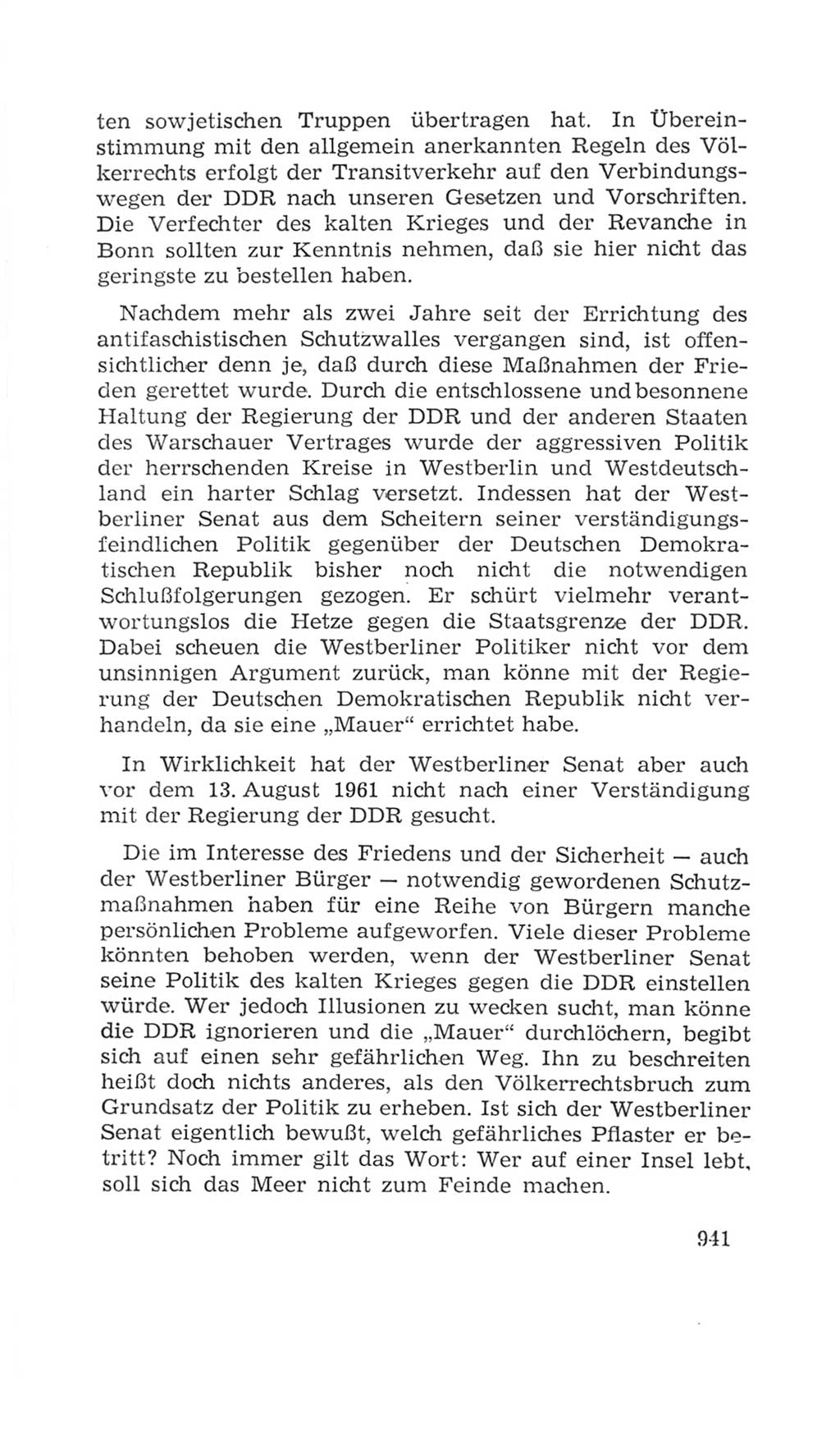 Volkskammer (VK) der Deutschen Demokratischen Republik (DDR), 4. Wahlperiode 1963-1967, Seite 941 (VK. DDR 4. WP. 1963-1967, S. 941)