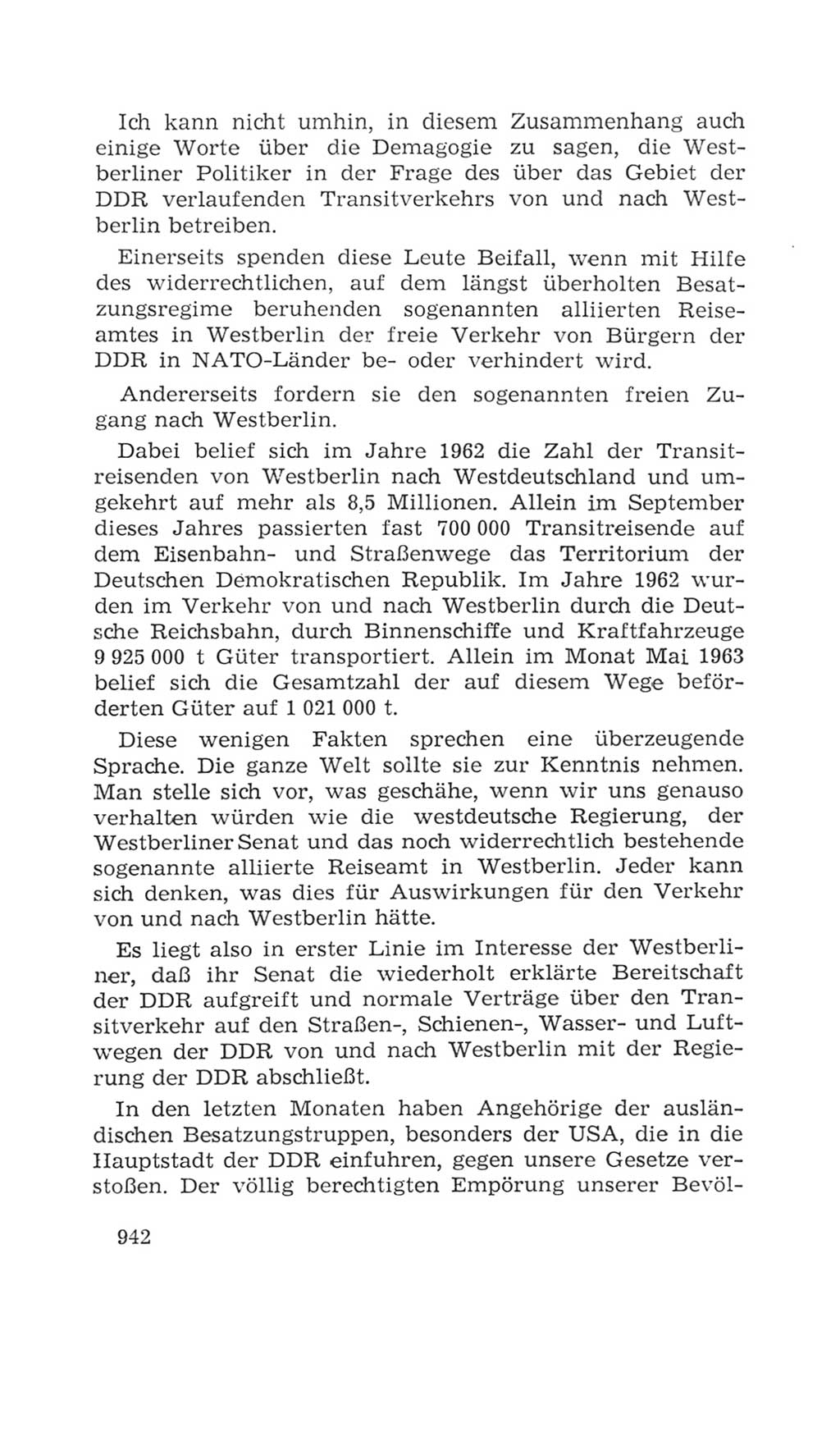 Volkskammer (VK) der Deutschen Demokratischen Republik (DDR), 4. Wahlperiode 1963-1967, Seite 942 (VK. DDR 4. WP. 1963-1967, S. 942)