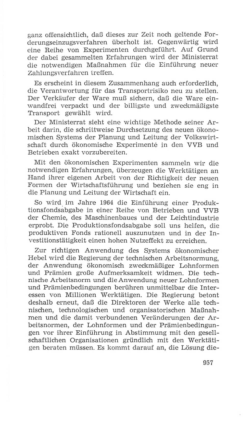 Volkskammer (VK) der Deutschen Demokratischen Republik (DDR), 4. Wahlperiode 1963-1967, Seite 957 (VK. DDR 4. WP. 1963-1967, S. 957)