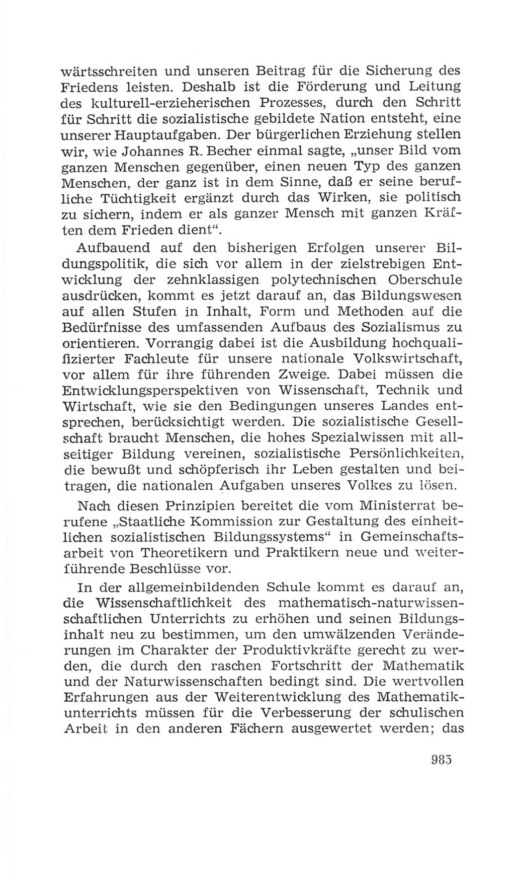 Volkskammer (VK) der Deutschen Demokratischen Republik (DDR), 4. Wahlperiode 1963-1967, Seite 985 (VK. DDR 4. WP. 1963-1967, S. 985)