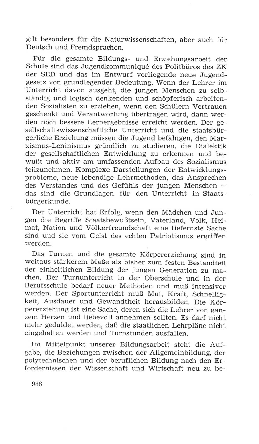 Volkskammer (VK) der Deutschen Demokratischen Republik (DDR), 4. Wahlperiode 1963-1967, Seite 986 (VK. DDR 4. WP. 1963-1967, S. 986)